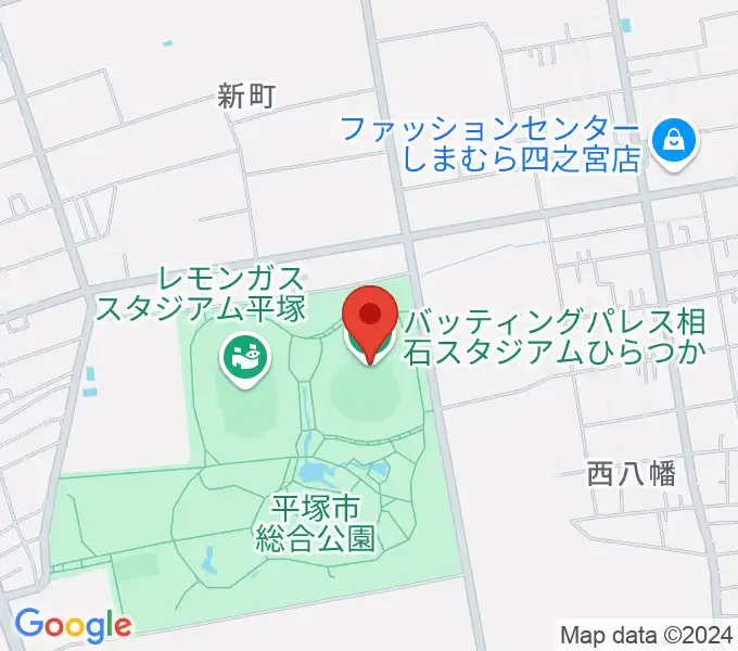 バッティングパレス相石スタジアムひらつかの地図