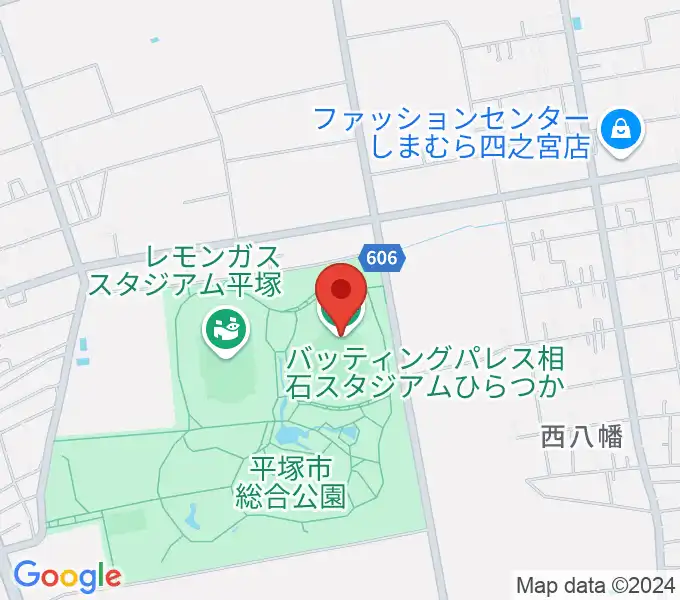 バッティングパレス相石スタジアムひらつかの地図