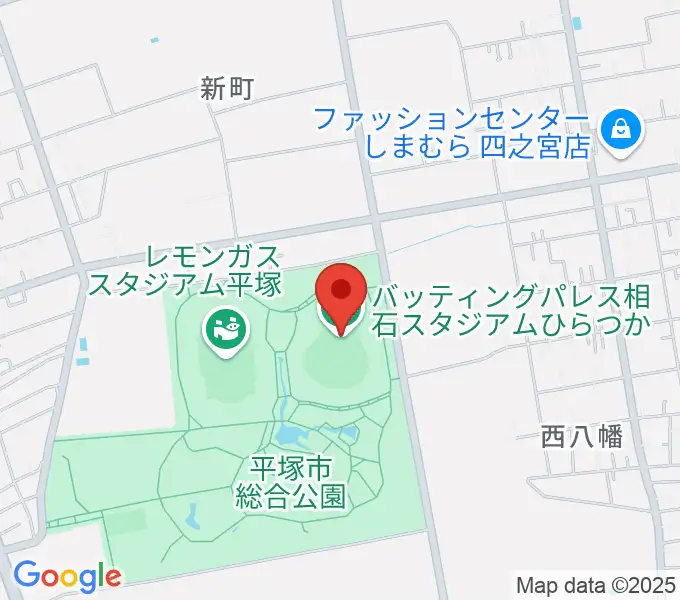 バッティングパレス相石スタジアムひらつかの地図