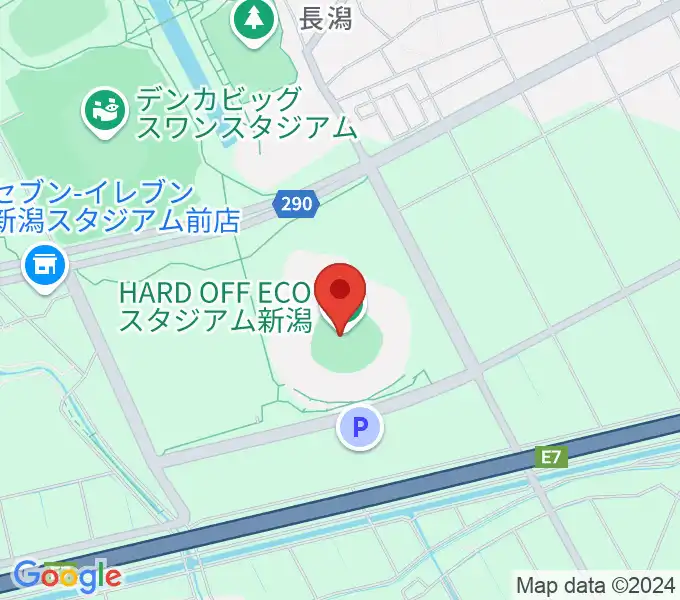 ハードオフエコスタジアム新潟の地図