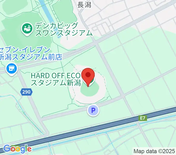 ハードオフエコスタジアム新潟の地図