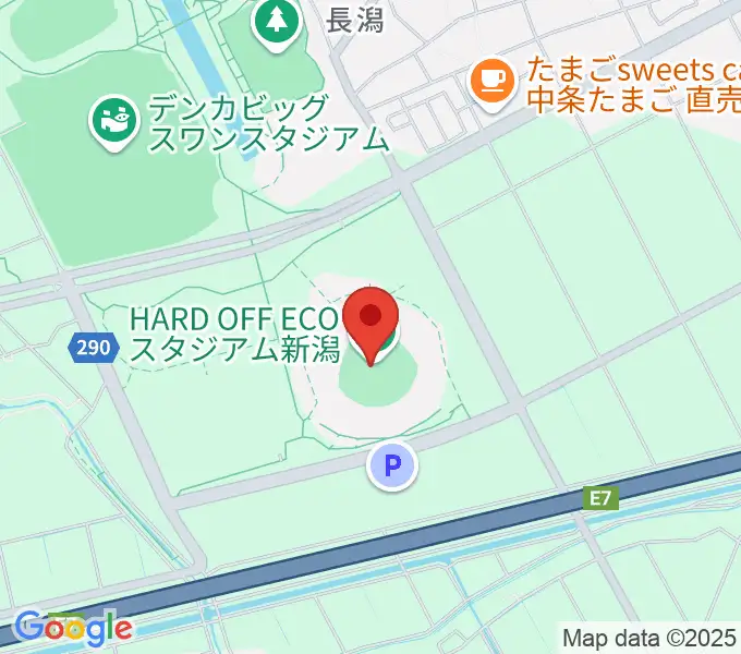 ハードオフエコスタジアム新潟の地図