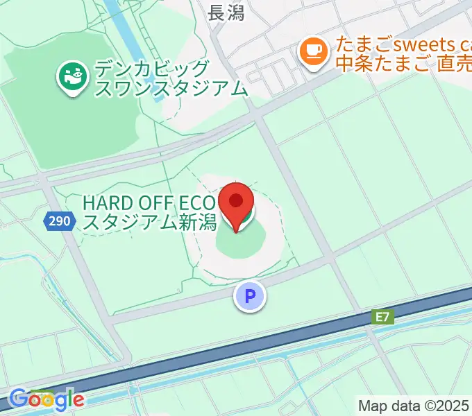 ハードオフエコスタジアム新潟の地図
