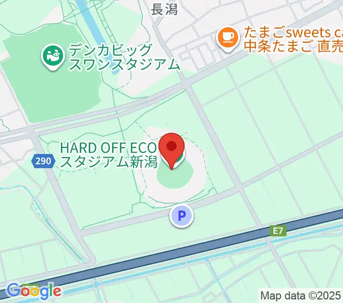 ハードオフエコスタジアム新潟の地図
