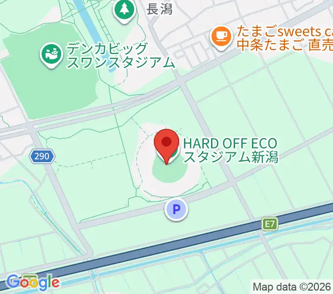 ハードオフエコスタジアム新潟の地図