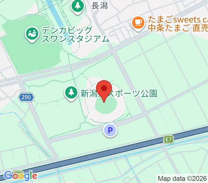 ハードオフエコスタジアム新潟の地図