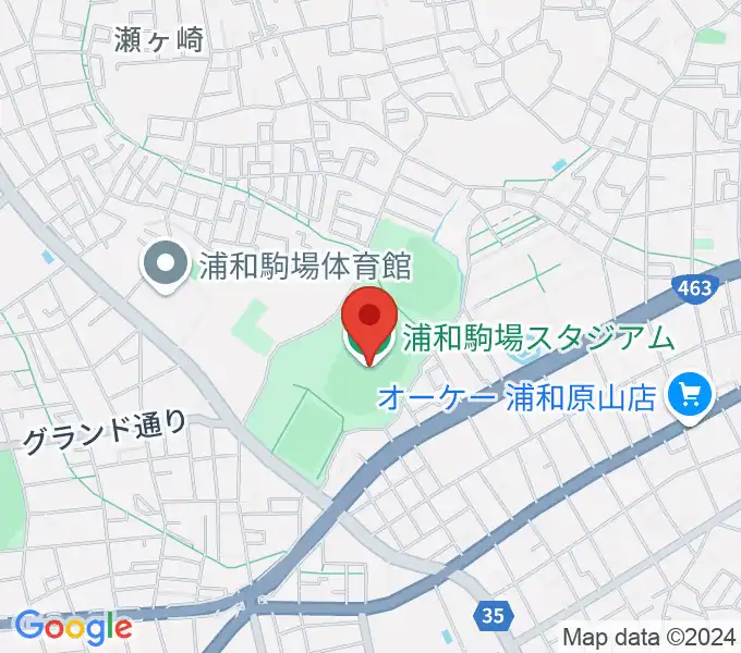 浦和駒場スタジアムの地図