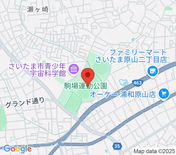 浦和駒場スタジアムの地図