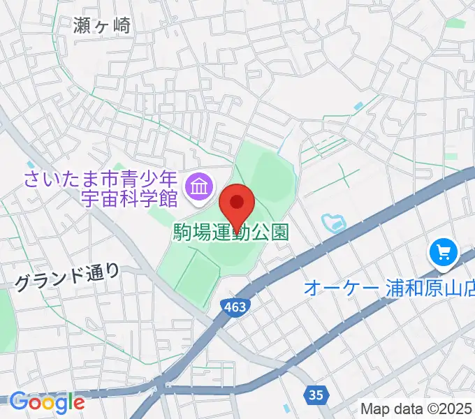 浦和駒場スタジアムの地図