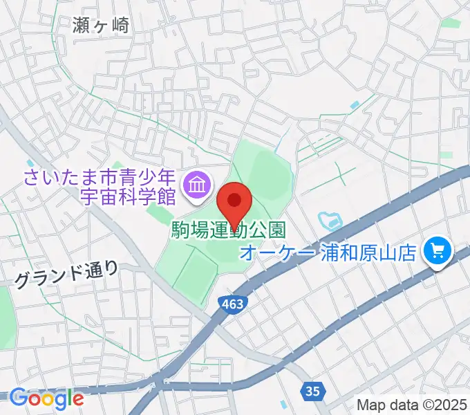 浦和駒場スタジアムの地図