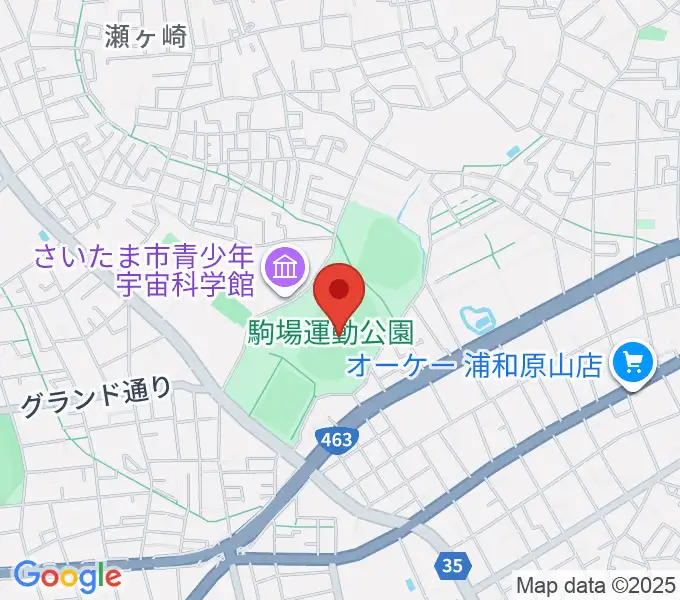 浦和駒場スタジアムの地図