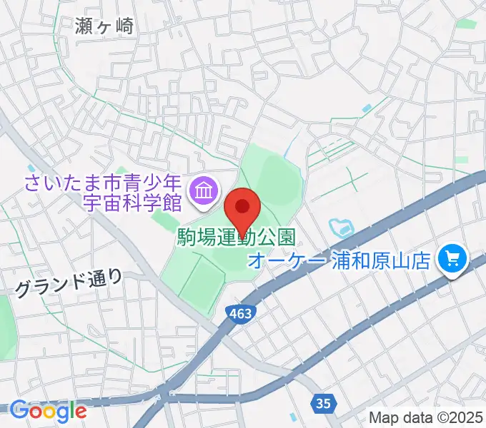 浦和駒場スタジアムの地図