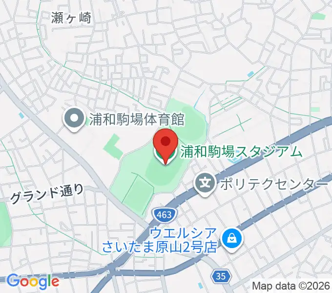 浦和駒場スタジアムの地図