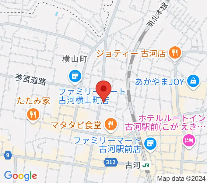 カフェアップスの地図