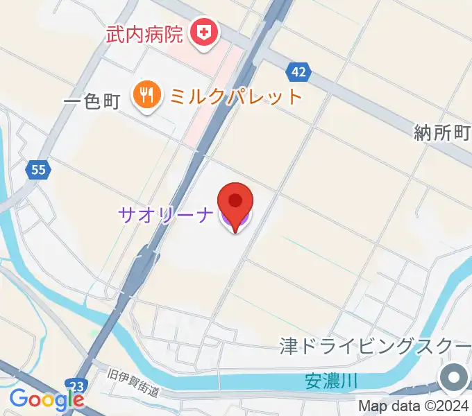 日硝ハイウエーアリーナの地図