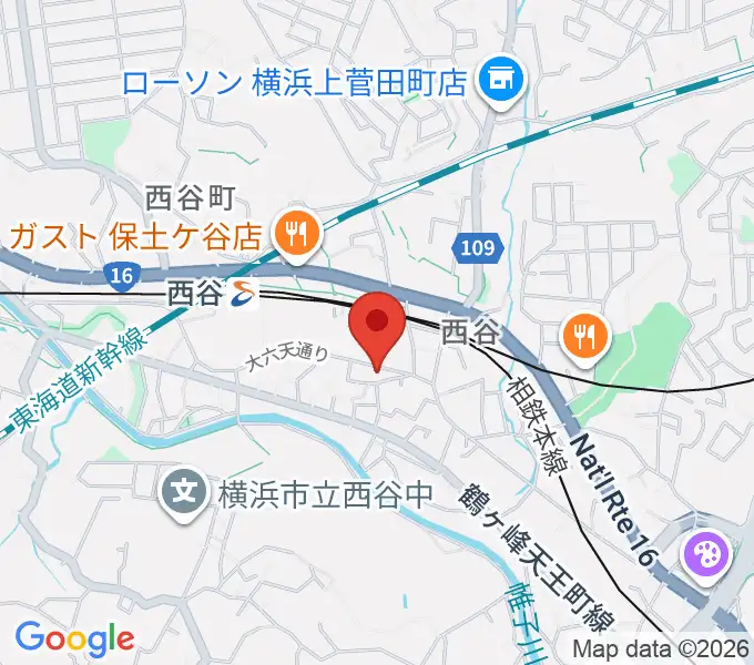 西谷音楽教室の地図