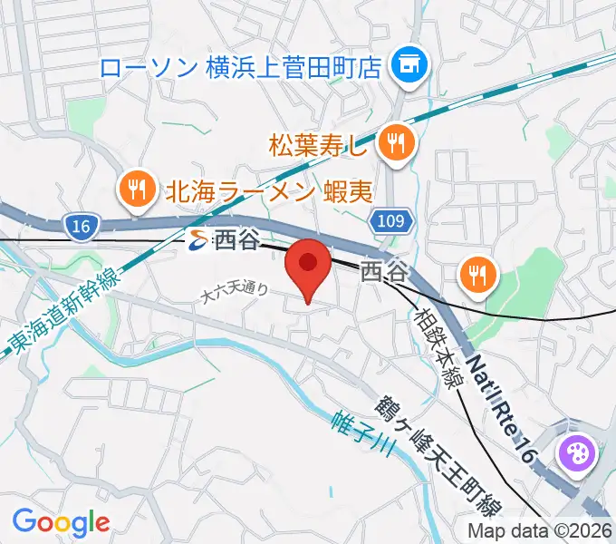 西谷音楽教室の地図