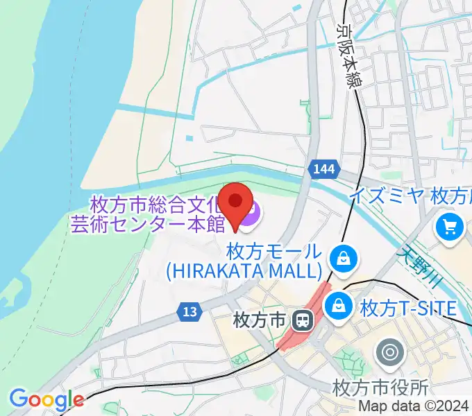 枚方市総合文化芸術センターの地図