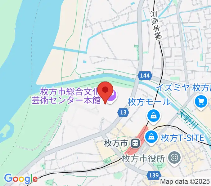 枚方市総合文化芸術センターの地図