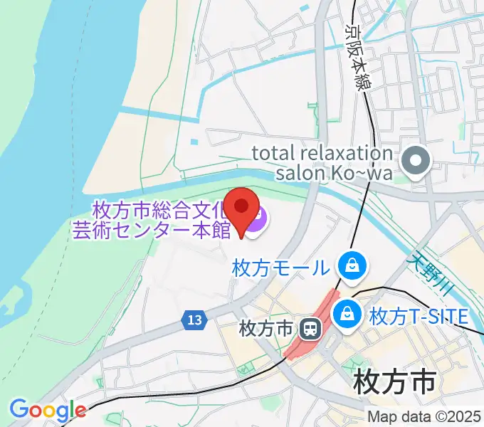 枚方市総合文化芸術センターの地図