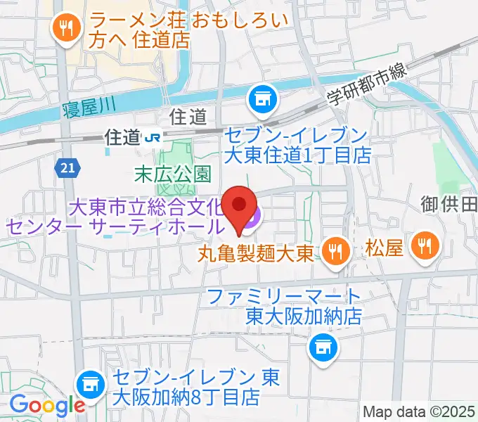 大東市立文化ホール サーティホールの地図