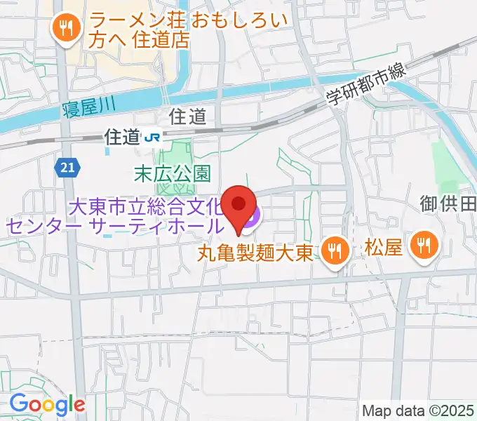 大東市立文化ホール サーティホールの地図