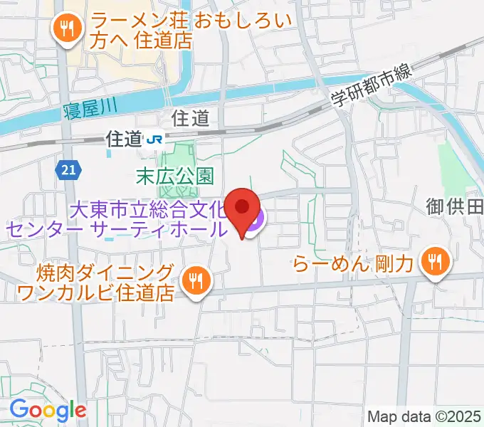 大東市立文化ホール サーティホールの地図