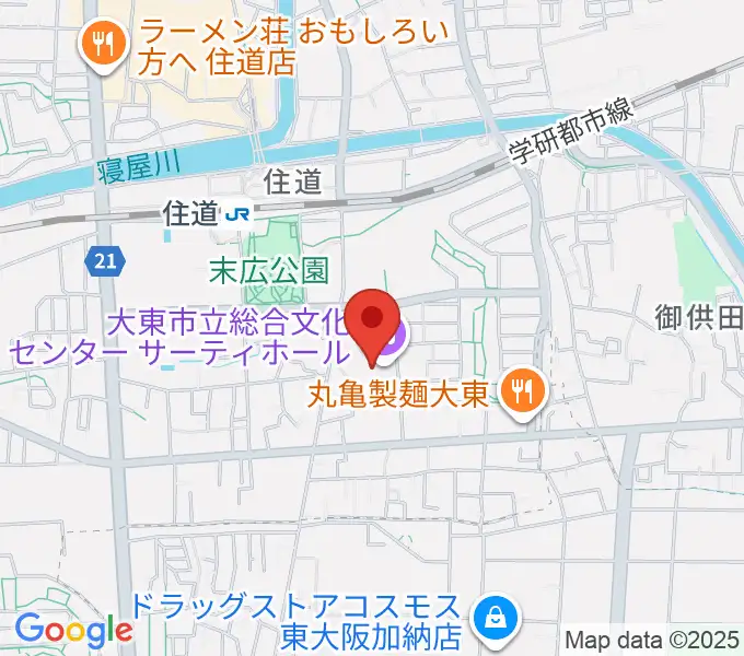 大東市立文化ホール サーティホールの地図