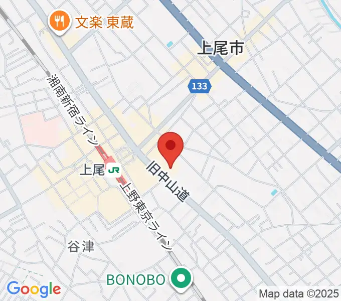 ワイワイミュージックスタジオ 上尾店の地図