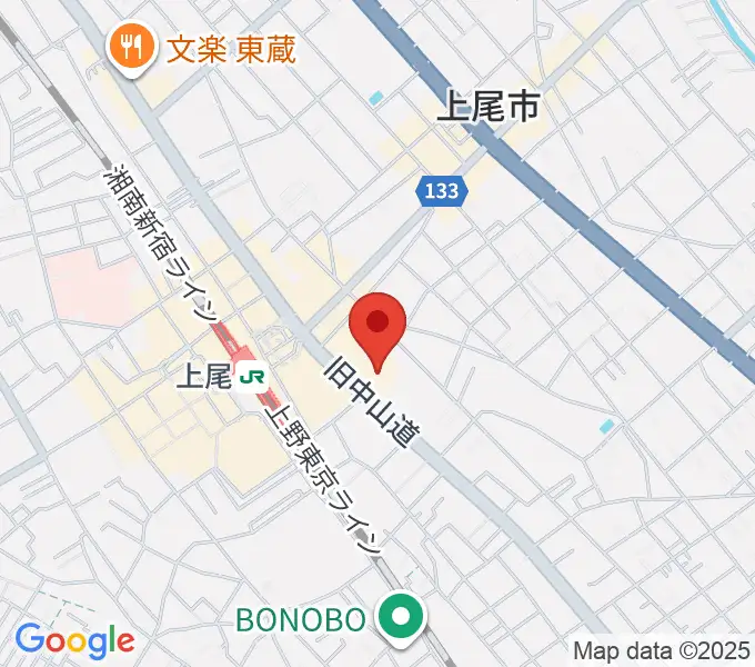 ワイワイミュージックスタジオ 上尾店の地図