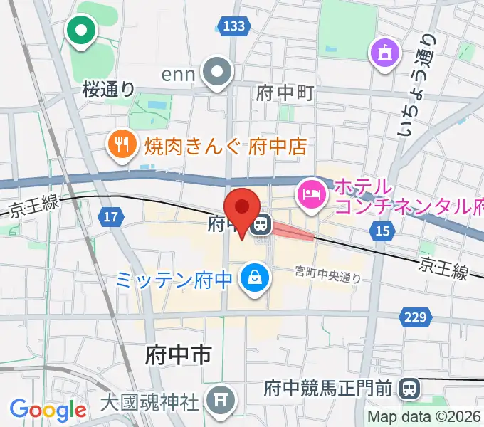 宮地楽器 MUSIC JOY府中の地図