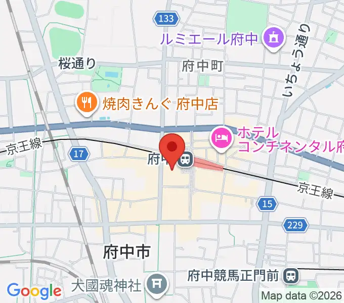 宮地楽器 MUSIC JOY府中の地図