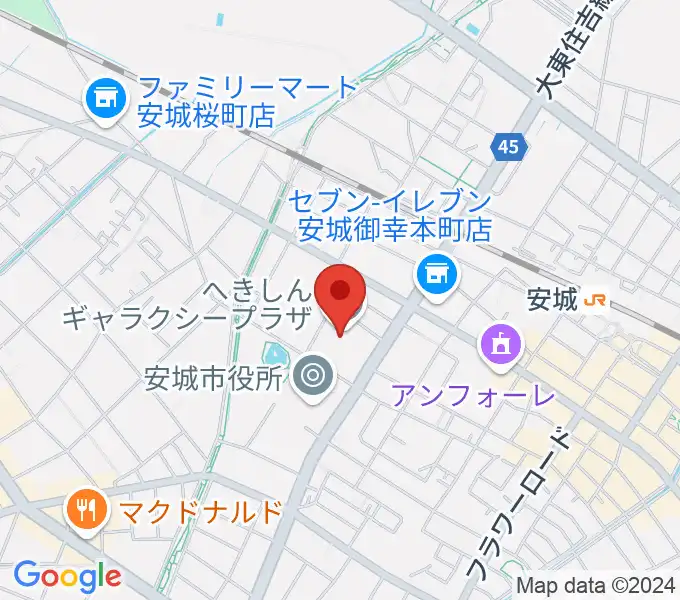 へきしんギャラクシープラザ（安城市文化センター）の地図