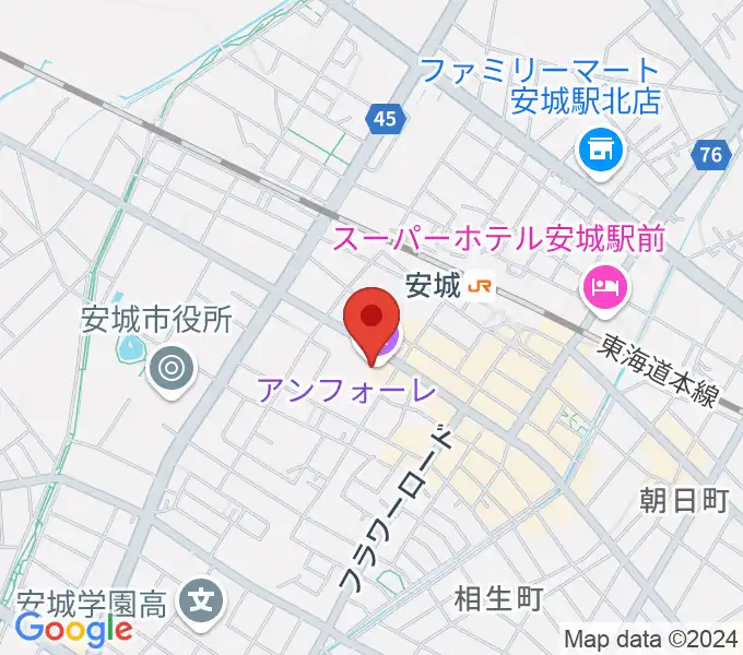 安城市アンフォーレの地図