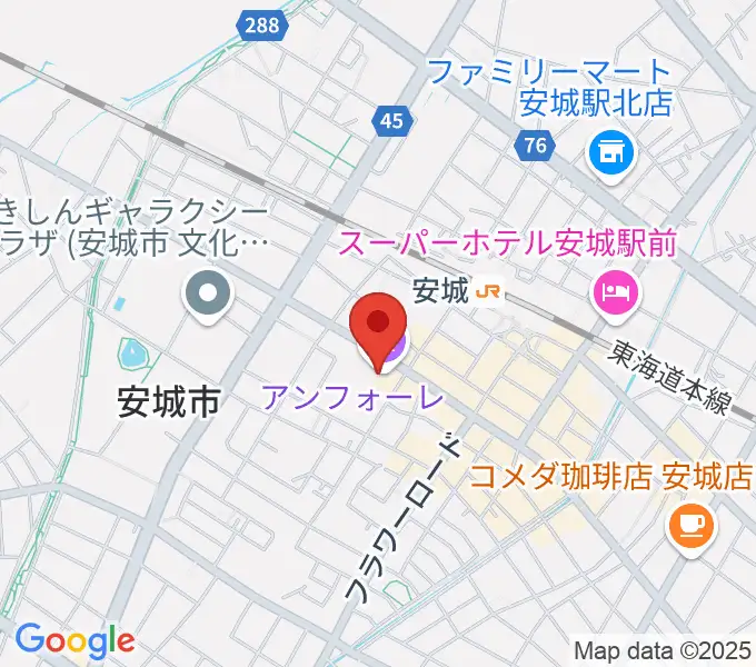 安城市アンフォーレの地図