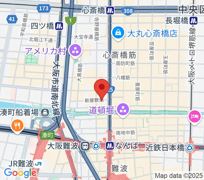 心斎橋PANHEAD GROOVEの地図