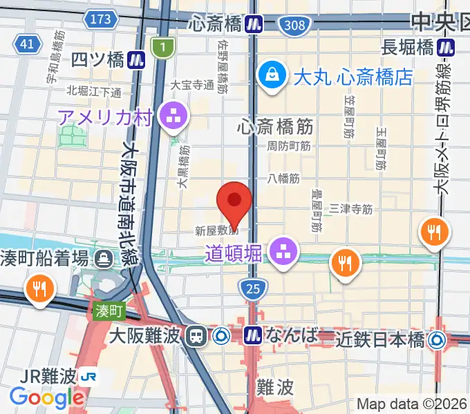 心斎橋PANHEAD GROOVEの地図