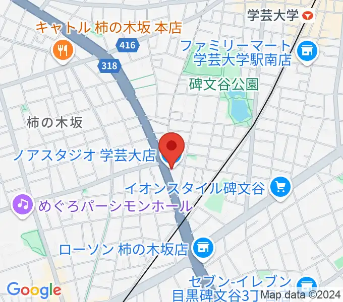 サウンドスタジオノア 学芸大店の地図