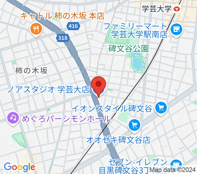 サウンドスタジオノア 学芸大店の地図