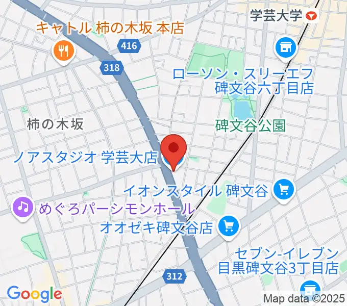 サウンドスタジオノア 学芸大店の地図