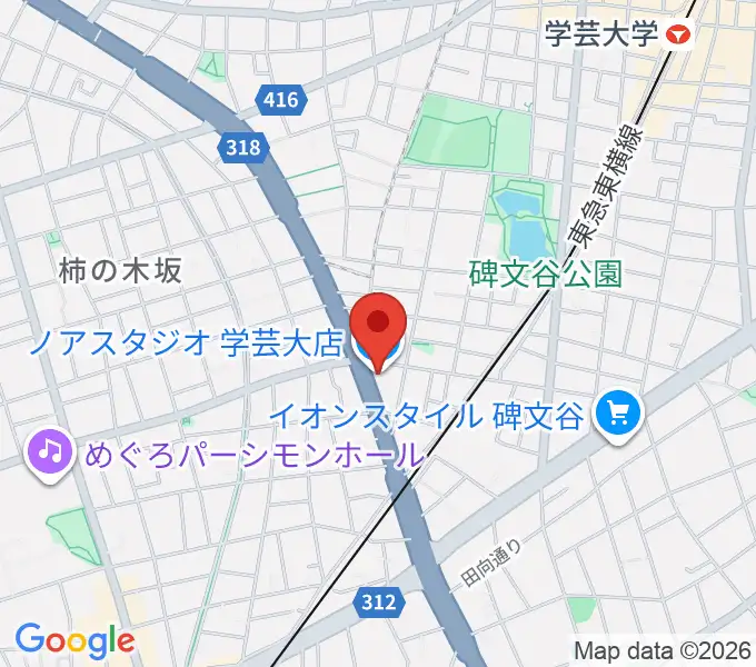 サウンドスタジオノア 学芸大店の地図