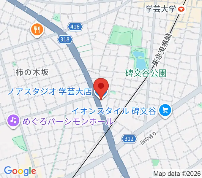 サウンドスタジオノア 学芸大店の地図