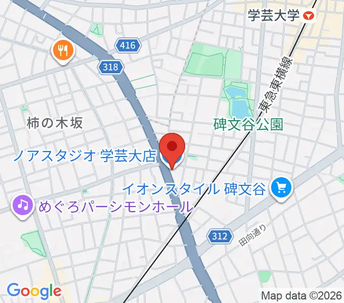 サウンドスタジオノア 学芸大店の地図
