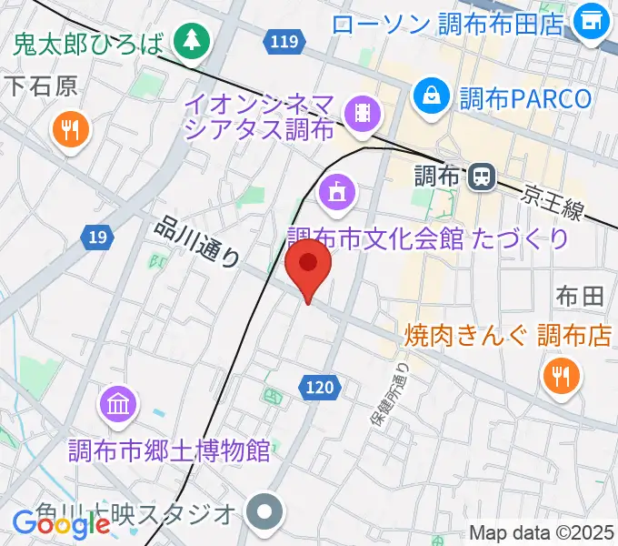 調布ヴァイオリンの地図