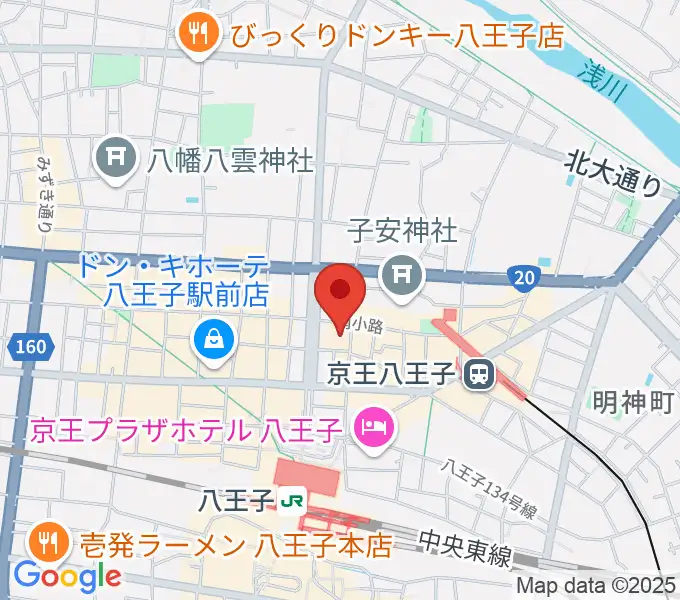 八王子クリエイトホールの地図