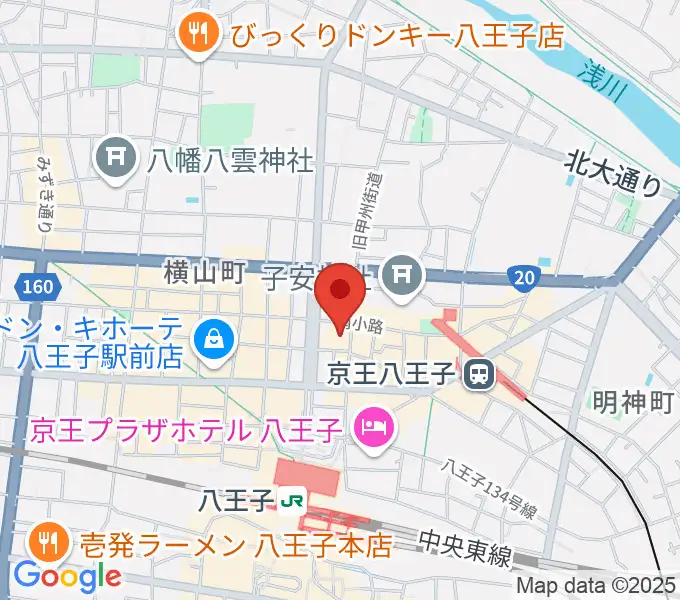 八王子クリエイトホールの地図