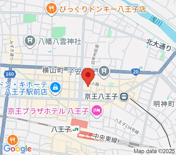 八王子クリエイトホールの地図