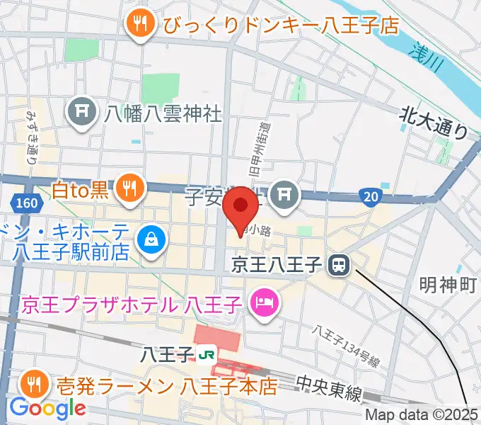 八王子クリエイトホールの地図