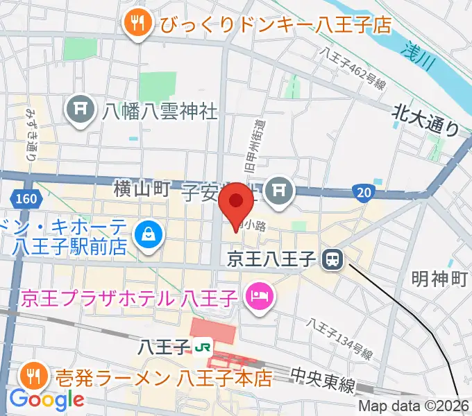 八王子クリエイトホールの地図