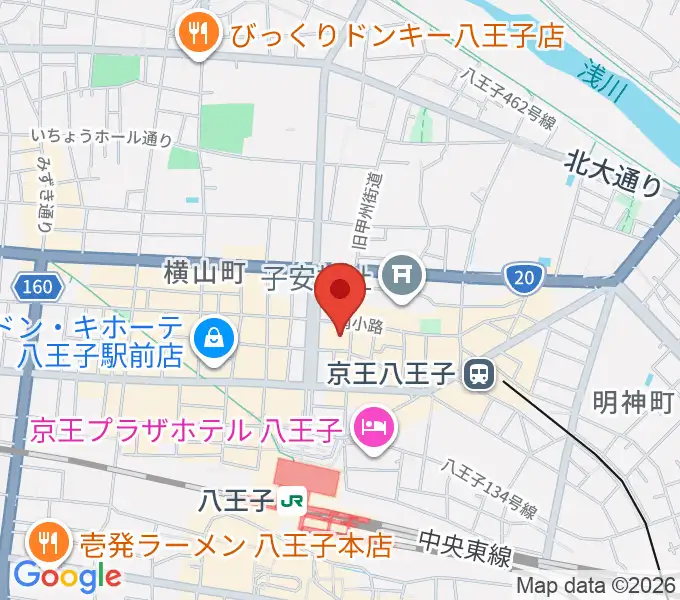 八王子クリエイトホールの地図